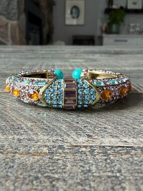 Heidi Daus Art Deco Double Hinged Cuff Bracelet